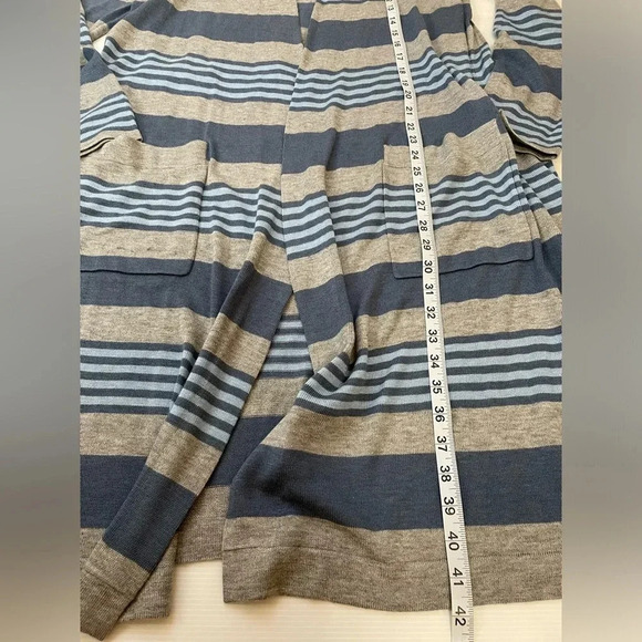 Laurie Felt Longline Open Cardigan Blue Gray Cashmere Blend Size XL - Picture 2 of 8